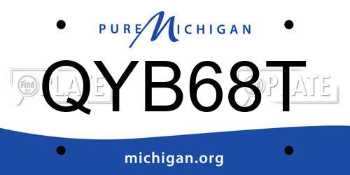 QYB68T Michigan License Plate