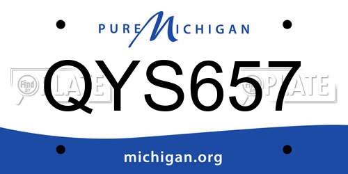 QYS657 Michigan License Plate