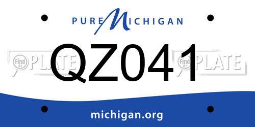 QZ041 Michigan License Plate