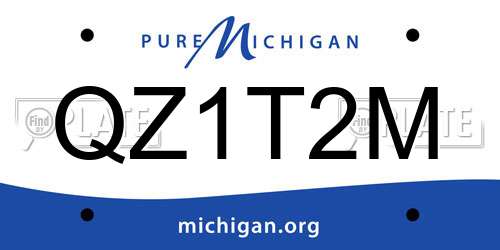 QZ1T2M Michigan License Plate