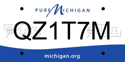 QZ1T7M Michigan License Plate