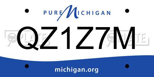 QZ1Z7M Michigan License Plate