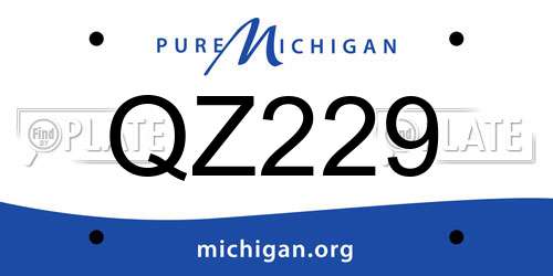 QZ229 Michigan License Plate