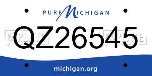 QZ26545 Michigan License Plate