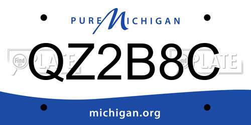 QZ2B8C Michigan License Plate