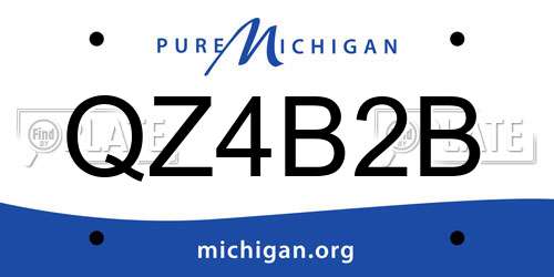 QZ4B2B Michigan License Plate