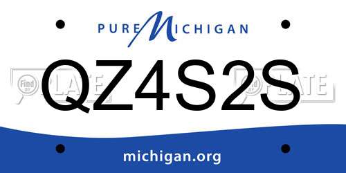 QZ4S2S Michigan License Plate