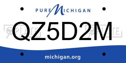 QZ5D2M Michigan License Plate