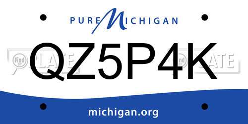 QZ5P4K Michigan License Plate