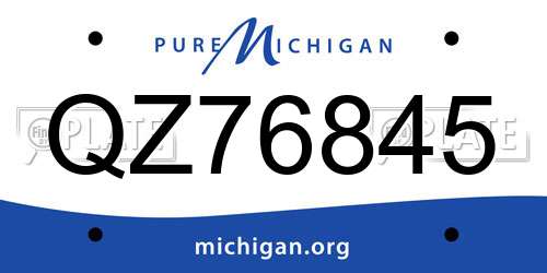 QZ76845 Michigan License Plate