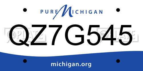 QZ7G545 Michigan License Plate