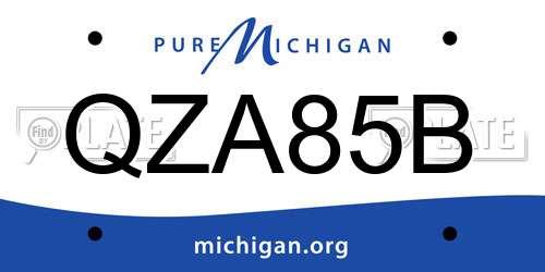 QZA85B Michigan License Plate