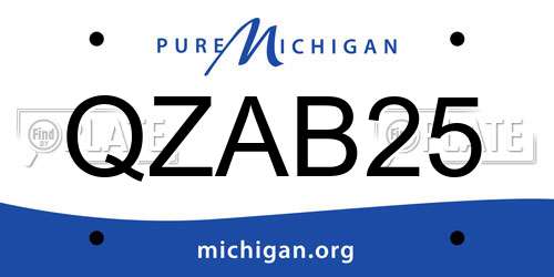 QZAB25 Michigan License Plate