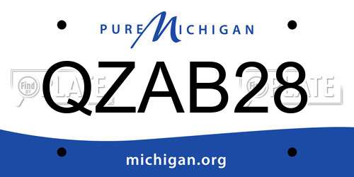 QZAB28 Michigan License Plate