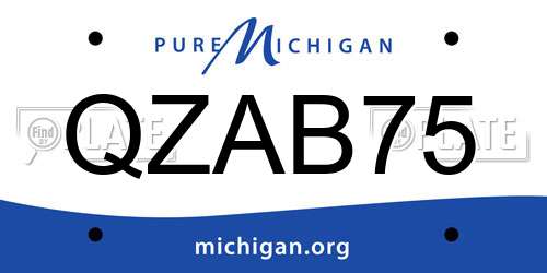 QZAB75 Michigan License Plate