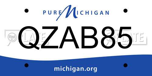 QZAB85 Michigan License Plate