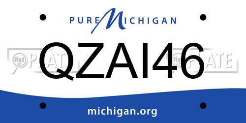 QZAI46 Michigan License Plate