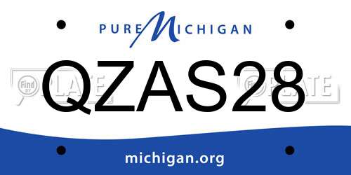 QZAS28 Michigan License Plate