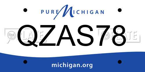 QZAS78 Michigan License Plate