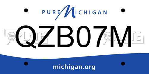 QZB07M Michigan License Plate