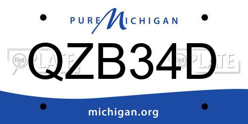 QZB34D Michigan License Plate