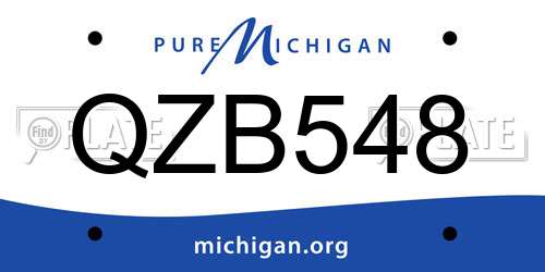 QZB548 Michigan License Plate