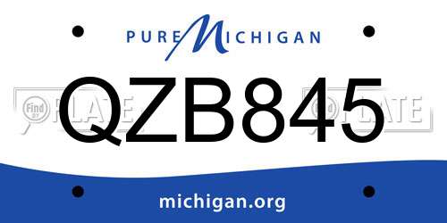 QZB845 Michigan License Plate