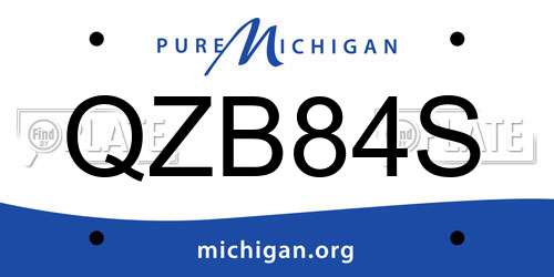 QZB84S Michigan License Plate