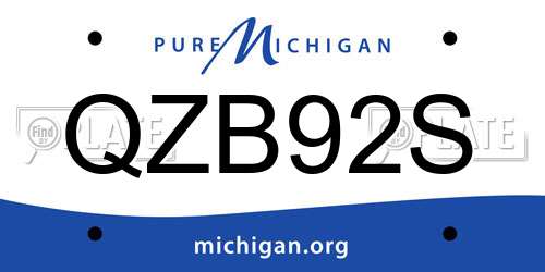 QZB92S Michigan License Plate