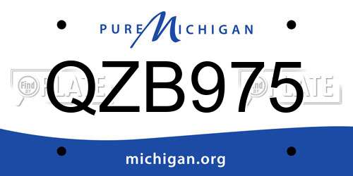 QZB975 Michigan License Plate