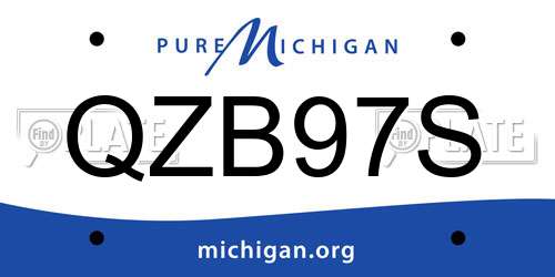 QZB97S Michigan License Plate