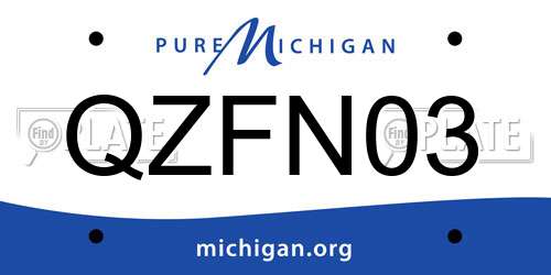 QZFN03 Michigan License Plate