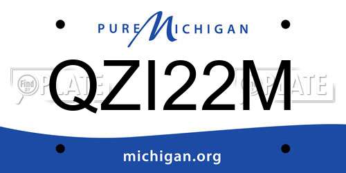 QZI22M Michigan License Plate