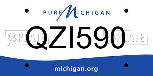 QZI590 Michigan License Plate