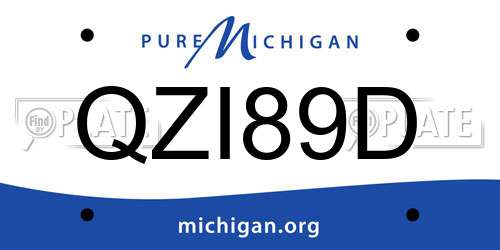 QZI89D Michigan License Plate