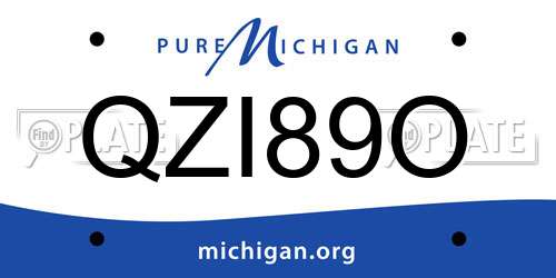 QZI89O Michigan License Plate