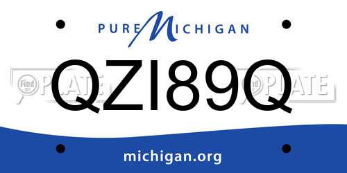 QZI89Q Michigan License Plate