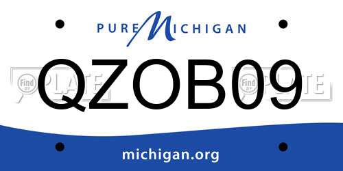 QZOB09 Michigan License Plate