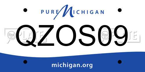 QZOS09 Michigan License Plate