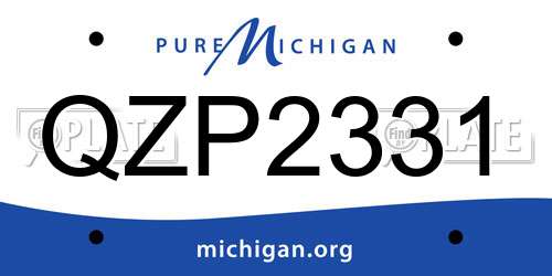 QZP2331 Michigan License Plate