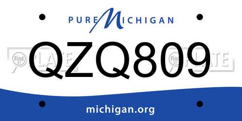 QZQ809 Michigan License Plate