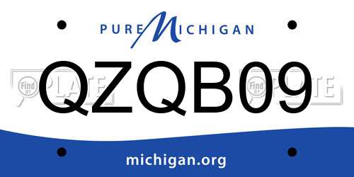QZQB09 Michigan License Plate