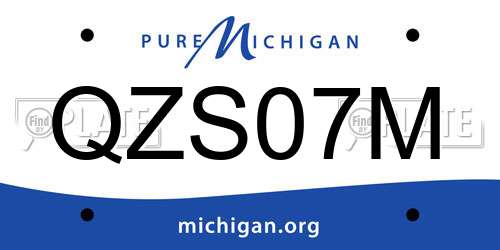 QZS07M Michigan License Plate
