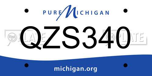 QZS340 Michigan License Plate