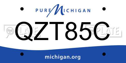 QZT85C Michigan License Plate