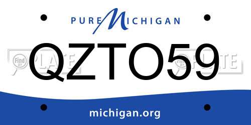 QZTO59 Michigan License Plate