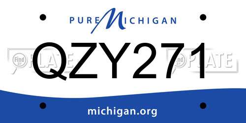 QZY271 Michigan License Plate