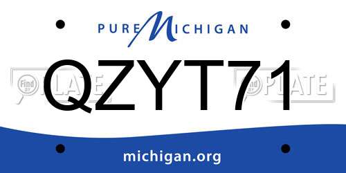 QZYT71 Michigan License Plate
