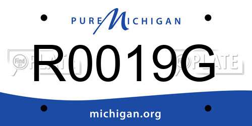 R0019G Michigan License Plate