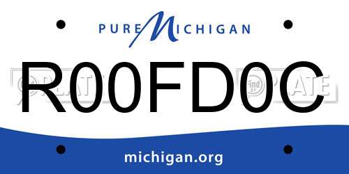 R00FD0C Michigan License Plate